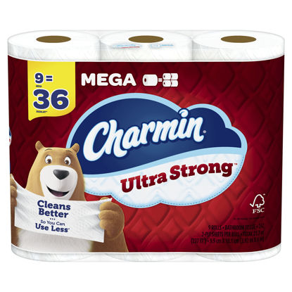 Picture of Charmin Ultra Strong Toilet Paper 9 Mega Rolls, 242 Sheets Per Roll