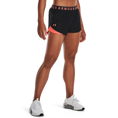 Picture of Under Armour womens Play Up 3.0 Shorts , (049) Black / After Burn / After Burn , Large