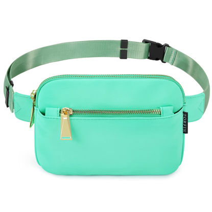 Picture of ZORFIN Fanny Packs for Women Men, Crossbody Fanny Pack, Belt Bag with Adjustable Strap, Fashion Waist Pack for Outdoors/Workout/Traveling/Casual/Running/Hiking/Cycling (Mint Green)