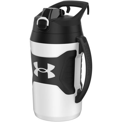 Picture of Under Armour Playmaker Sport Jug, Water Bottle with Handle, Foam Insulated & Leak Resistant, 64oz, White/Black