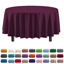 Picture of 12-Pack Premium Plastic Tablecloth 84in. Round Table Cover - Plum
