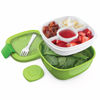 Picture of Bentgo® Salad - Stackable Lunch Container with Large 54-oz Salad Bowl, 4-Compartment Bento-Style Tray for Toppings, 3-oz Sauce Container for Dressings, Built-In Reusable Fork & BPA-Free (Green)