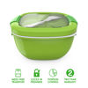 Picture of Bentgo® Salad - Stackable Lunch Container with Large 54-oz Salad Bowl, 4-Compartment Bento-Style Tray for Toppings, 3-oz Sauce Container for Dressings, Built-In Reusable Fork & BPA-Free (Green)