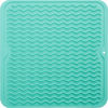 Picture of MicoYang Silicone Dish Drying Mat for Multiple Usage,Easy clean,Eco-friendly,Heat-resistant Silicone Mat for Kitchen Counter or Sink,Refrigerator or Drawer liner Mint M 12 inches x 12 inches