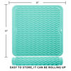Picture of MicoYang Silicone Dish Drying Mat for Multiple Usage,Easy clean,Eco-friendly,Heat-resistant Silicone Mat for Kitchen Counter or Sink,Refrigerator or Drawer liner Mint M 12 inches x 12 inches