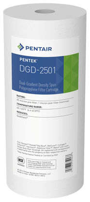 Picture of Pentair Pentek DGD-2501 Big Blue Water Filter, 10-Inch Whole House Sediment Filter Cartridge Replacement, Dual-Gradient Density Spun Polypropylene, 10" x 4.5", 1 Micron, Pack of 1