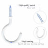 Picture of 12 Pack Vinyl Coated Ceiling Hooks,Screw-in Mug Hooks,Multi-Function Wall Hooks Kitchen Hooks Cup Hooks for Indoors Outdoors (White, 1-1/4 Inch)