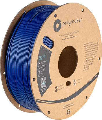Picture of Polymaker ABS Filament 1.75mm Blue, ABS 3D Printer Filament 1.75mm Heat Resistant 1kg - PolyLite ABS 3D Printing Filament 1.75mm, Strong & Durable, Dimensional Accuracy +/- 0.03mm