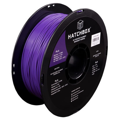 Picture of HATCHBOX 1.75mm Midnight Purple PLA 3D Printer Filament, 1 KG Spool, Dimensional Accuracy +/- 0.03 mm, 3D Printing Filament