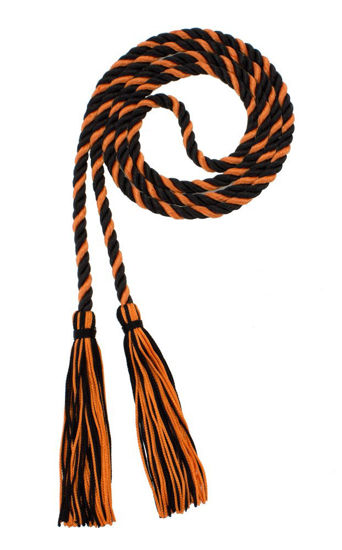 Picture of Graduation Honor Cord - Black/Orange - Every School Color Available - Made in USA - by Tassel Depot