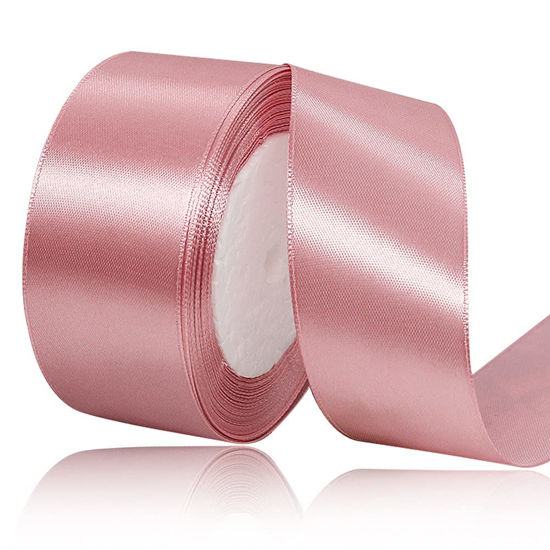 1 1/2 Inch Champagne Gold Polyester Satin Ribbon for Gift Wrapping 100 Yards
