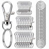 Picture of 100PCS Swivel Snap Hooks with Key Rings, Premium Metal Swivel Lobster Claw Clasps Assorted Sizes (Large, Medium, Small) for Keychain Clip Lanyard, Jewelry Making, Crafts, Silver