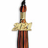 Picture of Endea Graduation Mixed Double Color Tassel with Gold Date Drop (Black/Orange, 2021)