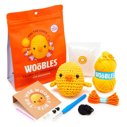 Picture of The Woobles Crochet Kit for Beginners with Easy Peasy Yarn for Crocheting as Seen On Shark Tank - Crochet Kit with Step-by-Step Video Tutorials - Mothers Day Gifts for Mom (Chick)