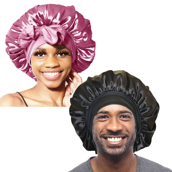 GetUSCart BONNET QUEEN 2Pcs Pack Silk Bonnet for Sleeping Satin