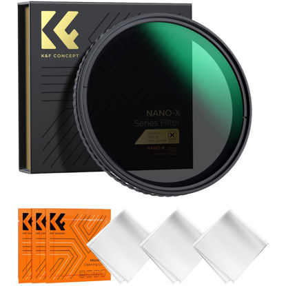 Picture of K&F Concept 46mm Variable ND Filter ND2-ND32 Camera Lens Filter (1-5 Stops) No X Cross HD Neutral Density Filter with 28 Multi-Layer Coatings Waterproof (Nano-X Series)