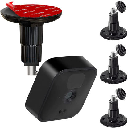 Picture of 3PACK Screwless Wall Mount Bracket for Blink Outdoor & Indoor Camera Blink XT2,360 Degree Adjustable Strong Adhesive Mount，2 Ways Installation VHB Stick On or Screws, No Tools Needed, No Drilling