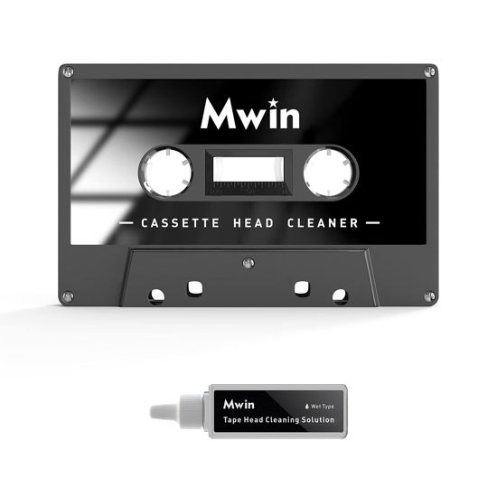 GetUSCart Mwin Audio Cassette Head Cleaner Tape w/ 1 Cleaning Fluids