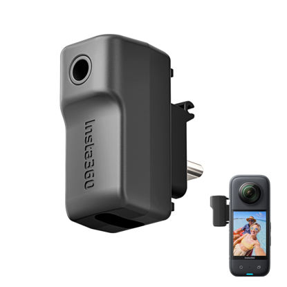 Picture of CYNOVA External Microphone Adapter for Insta360 X3 Camera, Type-C and 3.5mm Audio Ports Support Charger and Record for Insta360 X3 Accessories