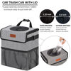 Picture of Vankor Car Trash Can for Car Cute, Car Trash Bag Bin Hanging Waterproof Automotive Car Garbage Cans Leak Proof Vehicle Trash Can Grey