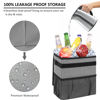 Picture of Vankor Car Trash Can for Car Cute, Car Trash Bag Bin Hanging Waterproof Automotive Car Garbage Cans Leak Proof Vehicle Trash Can Grey
