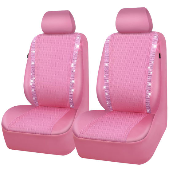 GetUSCart- CAR PASS Bling Car Seat Covers, Shining Rhinestone Waterproof  Faux Leather Pink Car Accessories Two Front Only Universal Fit 95% Auto  Glitter Crystal Sparkle Strips for Cute Women Girl, Pink Diamond