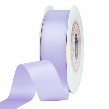Picture of VATIN 1 inch Double Faced Polyester Satin Ribbon Lavender - 25 Yard Spool, Perfect for Wedding, Wreath, Baby Shower,Packing and Other Projects