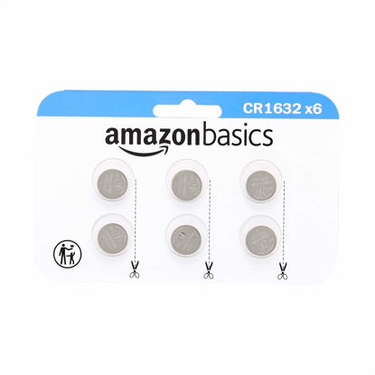 Picture of Amazon Basics CR1632 Lithium Coin Cell Battery, 3 Volt, Long Lasting Power, Mercury Free - Pack of 6