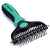 Picture of Maxpower Planet Pet Grooming Brush - Double Sided Shedding and Dematting Undercoat Rake Comb for Dogs and Cats,Extra Wide, Turquoise, Dog Grooming Brush, Dog Shedding Brush