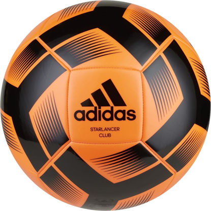 Picture of adidas Unisex Starlancer Club Soccer Ball, Solar Orange/Black, 4