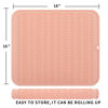 Picture of MicoYang Silicone Dish Drying Mat for Multiple Usage,Easy clean,Eco-friendly,Heat-resistant Silicone Mat for Kitchen Counter or Sink,Refrigerator or Drawer Liner Pink XL 18 inches x 16 inches