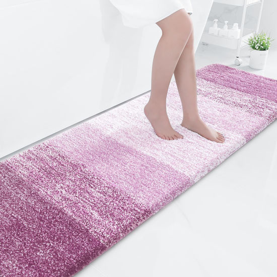 Kitinjoy Luxury Bathroom Rug Mat, Ultra Soft Water Absorbent Microfiber Bath Rug, Non Slip Plush Shaggy Bath Carpet, Machine Wash Dry, Bath Mats for