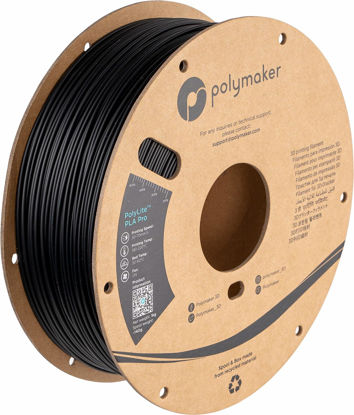 Picture of Polymaker PLA PRO Filament 1.75mm Black, Powerful PLA Filament 1.75mm 3D Printer Filament 1kg - PolyLite 1.75 PLA Filament PRO Tough & High Rigidity 3D Printing PLA Filament Black