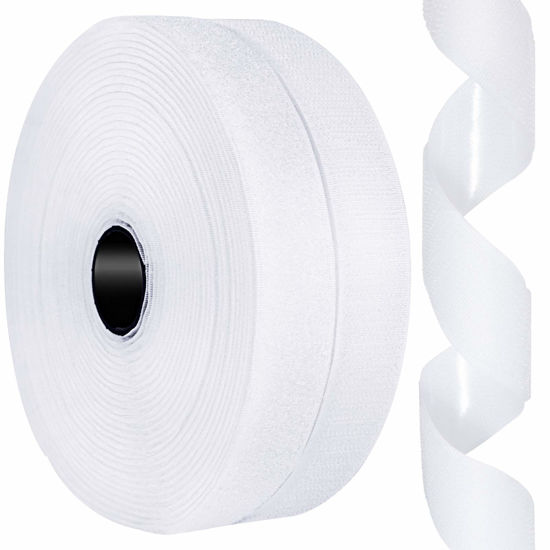 Picture of 1 Inch x 26 Feet Hook and Loop Tape Sticky Back Fastener Roll, Nylon Self Adhesive Heavy Duty Strips Fastener for Home Office School Car and Crafting Organization