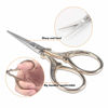 Picture of Hisuper Embroidery Scissors with Leather Scissors Cover Small 3.6 inch Sewing Craft Sharp Scissors for Fabric Cutting Paper Crafting Office Scissors Sewing Handicrafts Tool