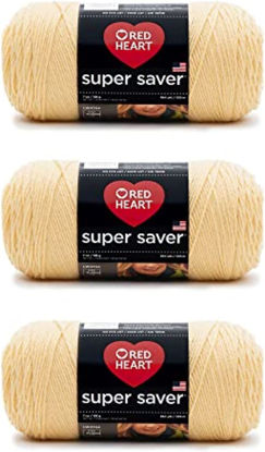 Picture of Red Heart Super Saver Cornmeal Yarn - 3 Pack of 198g/7oz - Acrylic - 4 Medium (Worsted) - 364 Yards - Knitting/Crochet