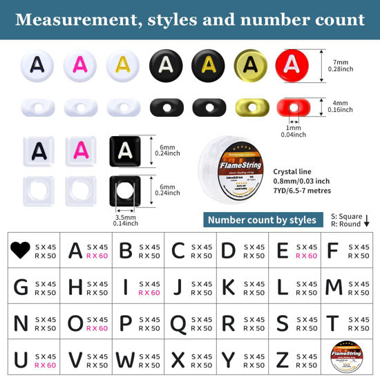 GetUSCart- Eppingwin Beads, Letter Beads, Alphabet Beads in 28 Grid Box ...