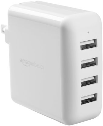Picture of AmazonBasics 40W 4-Port USB Wall Charger - White