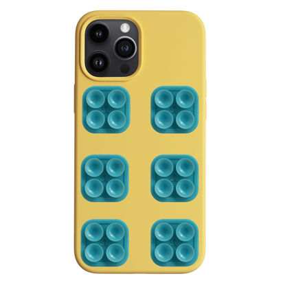 Picture of || OCTOBUDDY Mini || Silicone Suction Phone Case Adhesive Mount || Compatible with iPhone and Android, Anti-Slip Hands-Free Mobile Accessory Holder for Selfies and Videos (Mini - Turquoise) (6 Pack)