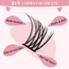 Picture of Cluster Lashes 72 Pcs Lash Clusters 2 in 1 DIY Eyelash Extension Individual Cluster Eyelashes Crush Style Self-Application Fluffy Super Thin Band Reusable Soft & Comfortable(Crush-D-10-16mix)