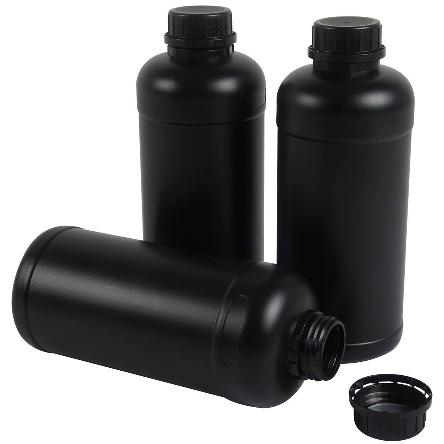 GetUSCart 3X 1000ml Round Container Darkroom Chemical Storage Bottles