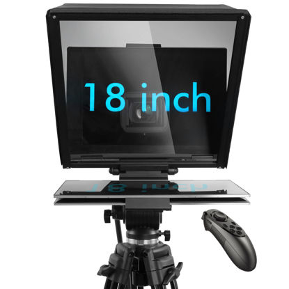 Picture of ILOKNZI 18 inch Wide Angle Large Teleprompter Plus for 15.6" 360⁰ Hinge Laptop/Tablet with Adjustable Supports Wide-Angle Camera Lens, Prompter/Wedding Shooting/Facial Capture (18"-Max)