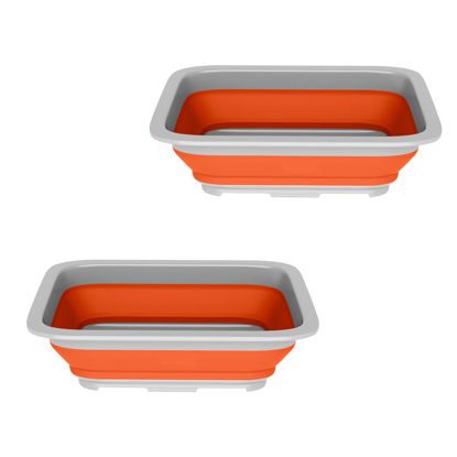 Picture of Wakeman Set of 2 Multipurpose Multiuse Wash Bin, Large, Orange