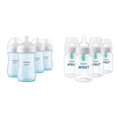 Picture of Philips AVENT Natural Baby Bottle with Natural Response Nipple, Blue, 9oz, 4pk, SCY903/24
