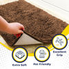 Picture of Muddy Mat AS-SEEN-ON-TV Highly Absorbent Microfiber Door Mat and Pet Rug, Non Slip Thick Washable Area and Bath Mat Soft Chenille for Kitchen Bathroom Bedroom Indoor and Outdoor - Brown Small 28"X18"