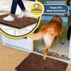 Picture of Muddy Mat AS-SEEN-ON-TV Highly Absorbent Microfiber Door Mat and Pet Rug, Non Slip Thick Washable Area and Bath Mat Soft Chenille for Kitchen Bathroom Bedroom Indoor and Outdoor - Brown Small 28"X18"