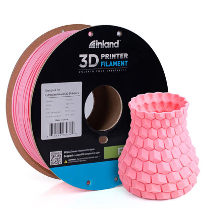 Picture of Inland PLA 3D Printer Filament 1.75mm - Dimensional Accuracy +/- 0.03mm - 1kg Cardboard Spool (2.2 lbs) - Fits Most FDM/FFF Printers - Odor Free, Clog Free Filaments - Pink