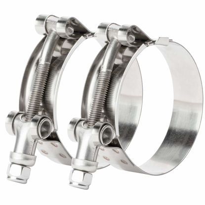 Picture of ISPINNER 2 Pack 1.5 Inch Stainless Steel T-Bolt Hose Clamps, Clamp Range 44-50mm for 1.5" Hose ID, Pack of 2