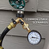 Picture of MEASUREMAN 2-1/2" Water Pressure Test Gauge, 3/4" Female Hose Thread, 0-200 psi/kpa (2 Pack)