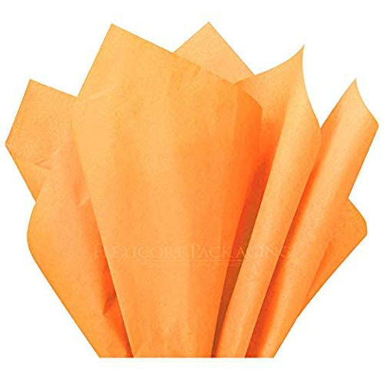 Picture of Flexicore Packaging |Peach Orange Gift Wrap Tissue Paper | Size: 15 Inch X 20 Inch | Count: 10 Sheets | Color: Peach| DIY Craft, Art, Wrapping, Crepe, Decorations, Pom Pom, Packing & Party